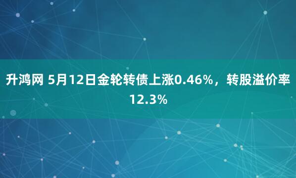升鸿网 5月12日金轮转债上涨0.46%，转股溢价率12.3%